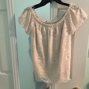Miami off the shoulder lace top cream size Small